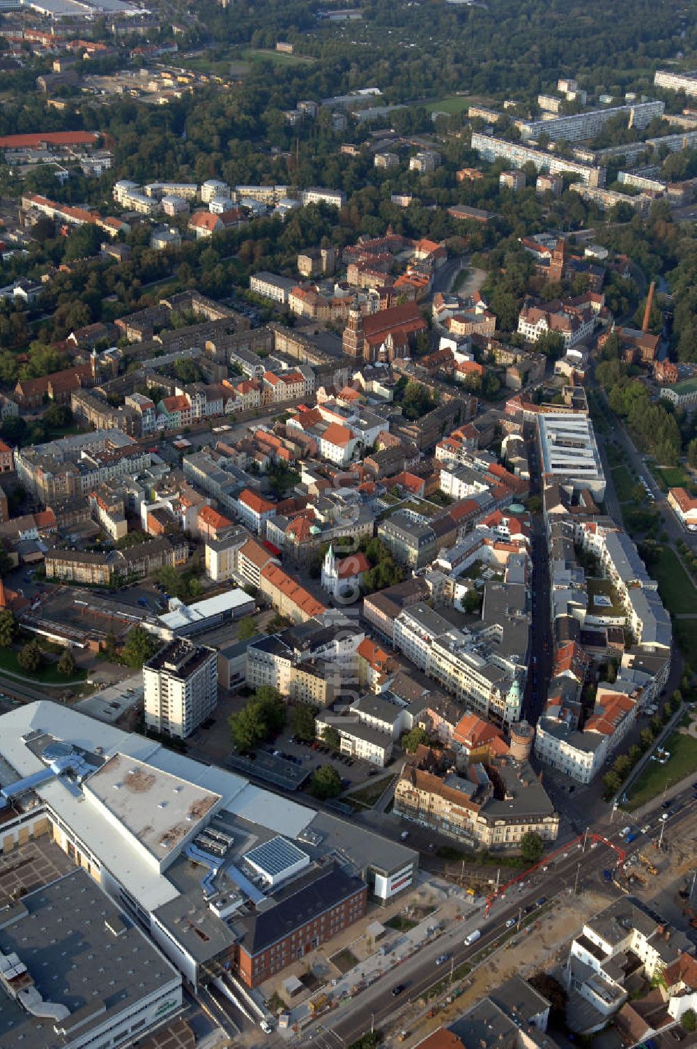 Luftbild Cottbus - Blick auf die Cottbuser Innenstadt