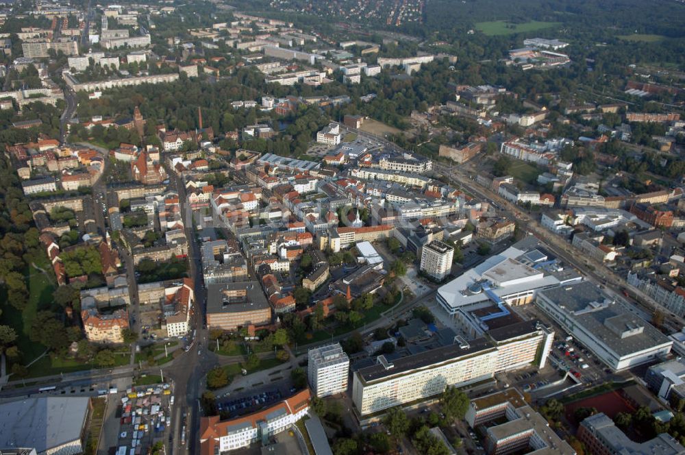 Cottbus von oben - Blick auf die Cottbuser Innenstadt