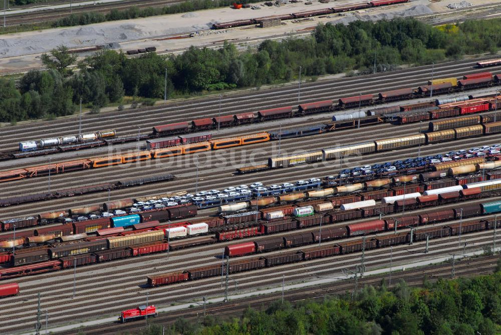 München von oben - Blick auf demn München Nord Rangierbahnhof