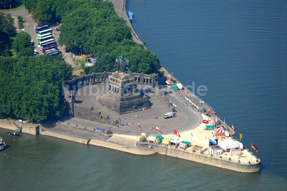 Luftbild Koblenz - Blick auf das Deutsche Eck in Koblenz