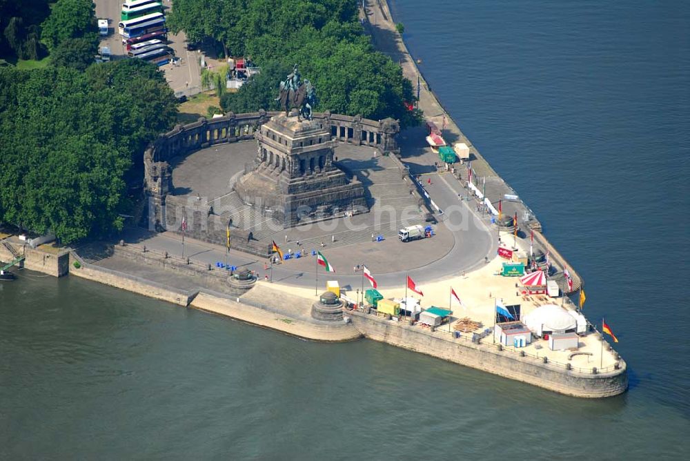 Luftaufnahme Koblenz - Blick auf das Deutsche Eck in Koblenz