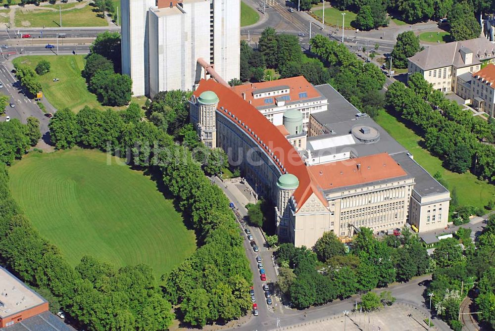 Luftbild Leipzig - Blick auf die die Deutsche Bibliothek und den Deutschen Platz in Leipzig