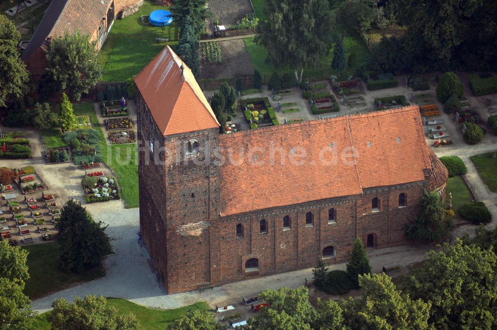 Redekin aus der Vogelperspektive: Blick auf die Dorfkirche