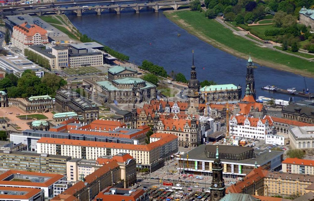 Dresden aus der Vogelperspektive: Blick auf die Dresdner Altstadt