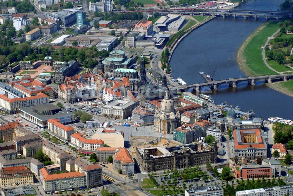 Luftbild Dresden - Blick auf die Dresdner Altstadt