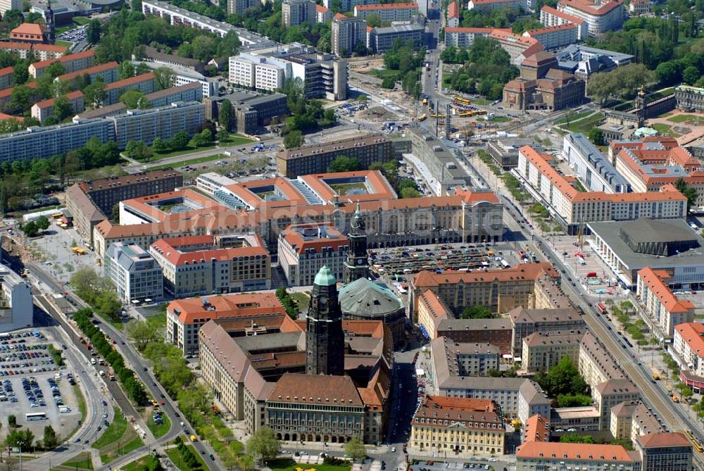 Dresden aus der Vogelperspektive: Blick auf die Dresdner Altstadt