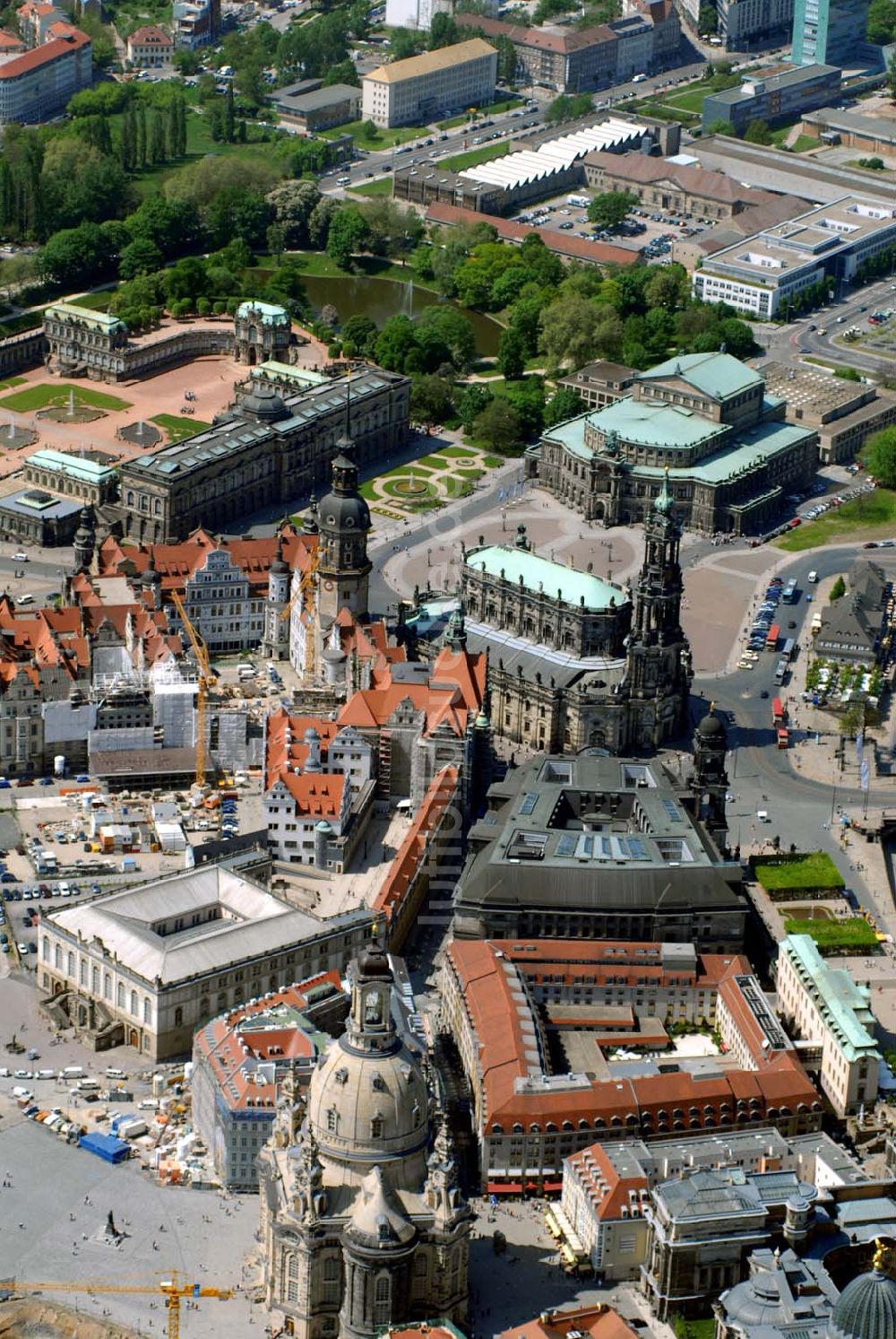 Luftaufnahme Dresden - Blick auf die Dresdner Altstadt