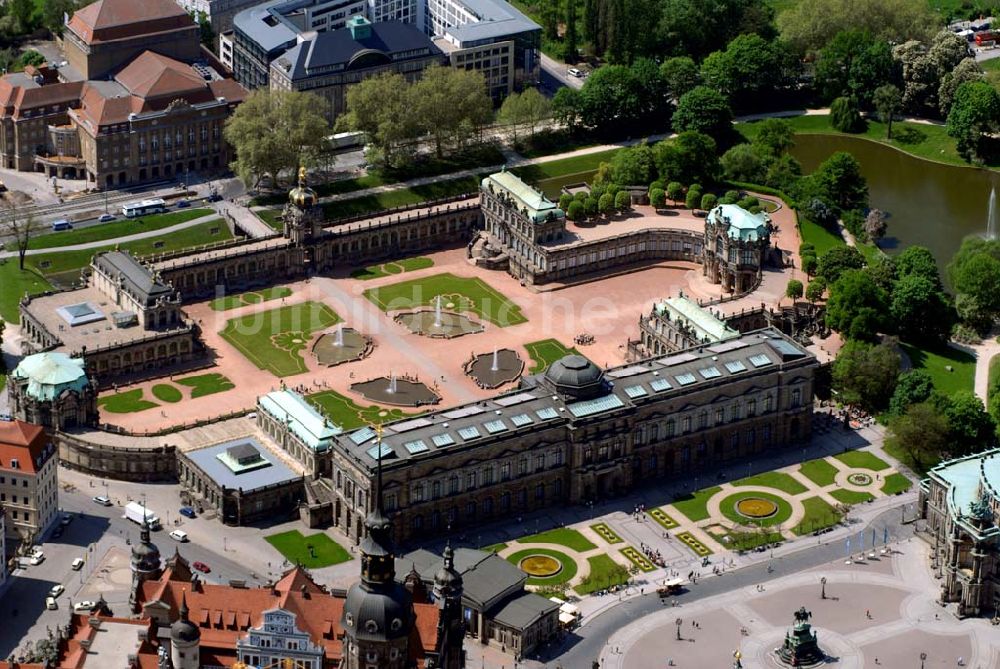 Luftbild Dresden - Blick auf den Dresdner Zwinger