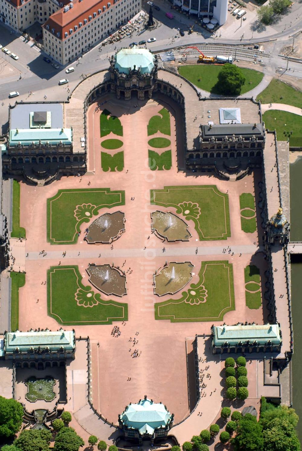 Luftaufnahme Dresden - Blick auf den Dresdner Zwinger