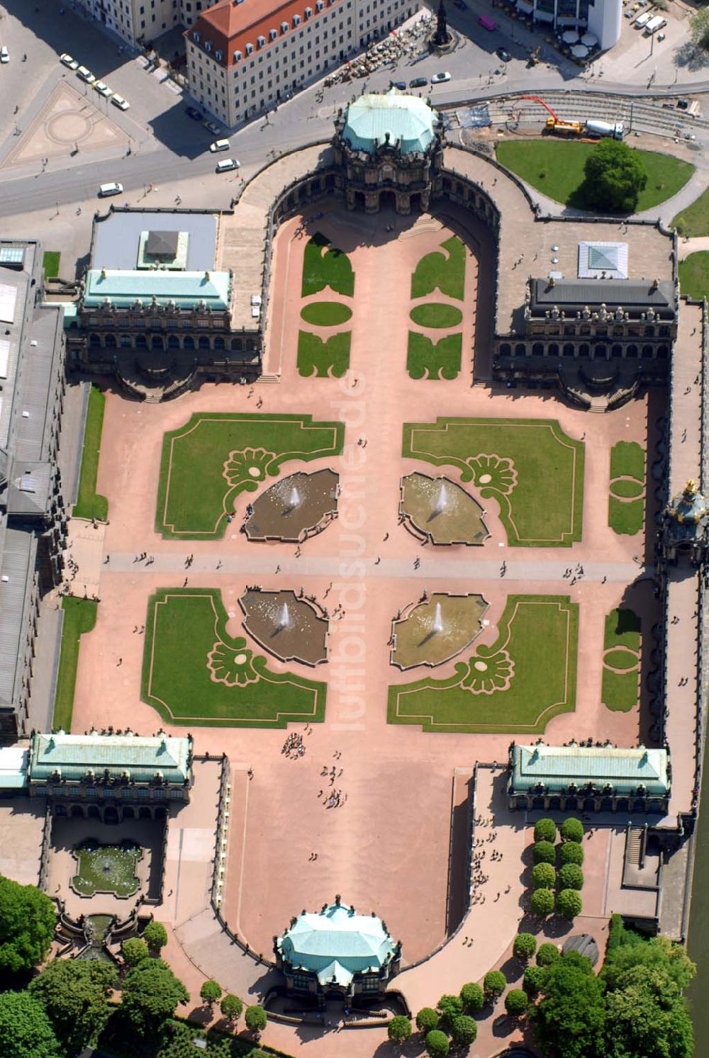 Dresden von oben - Blick auf den Dresdner Zwinger