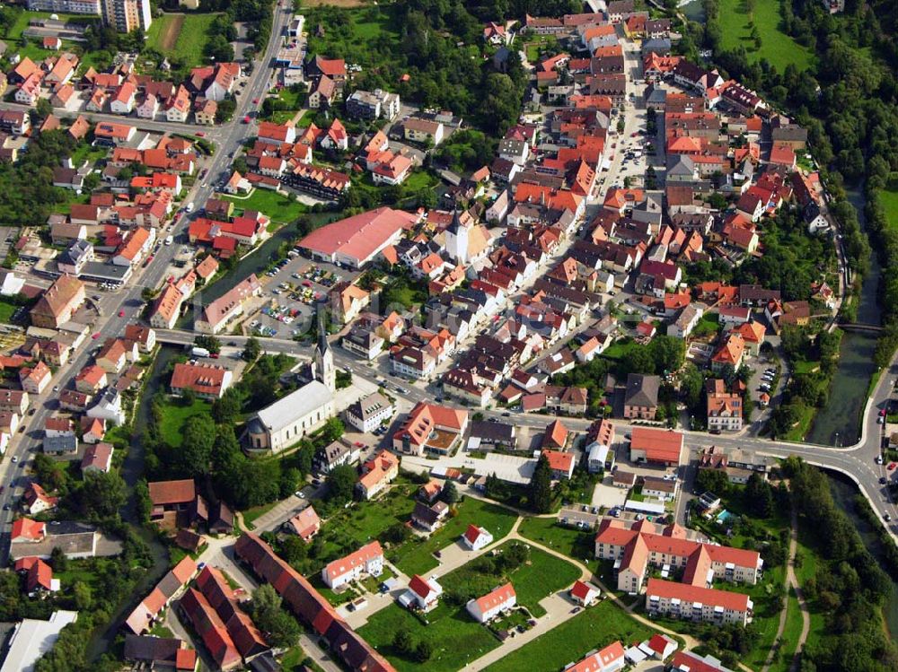 Ebermannstadt aus der Vogelperspektive: Blick auf die Ebermannstadt in Bayern