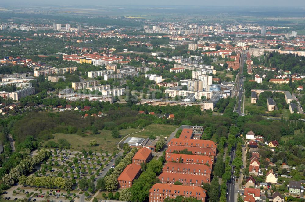 Luftbild FRANKFURT / ODER - Blick auf das ehemalige Kasernenareal an der Müllroser Chaussee 51 - 52 in 15236 Frankfurt / Oder