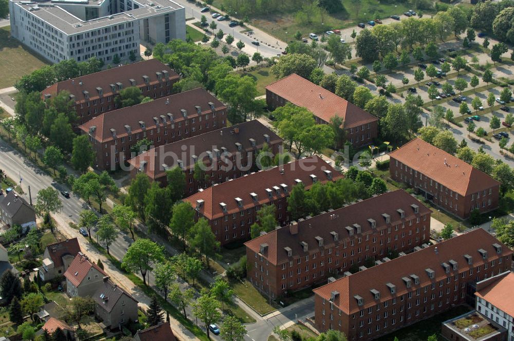 Luftaufnahme FRANKFURT / ODER - Blick auf das ehemalige Kasernenareal an der Müllroser Chaussee 51 - 52 in 15236 Frankfurt / Oder