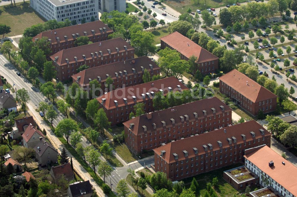 FRANKFURT / ODER von oben - Blick auf das ehemalige Kasernenareal an der Müllroser Chaussee 51 - 52 in 15236 Frankfurt / Oder