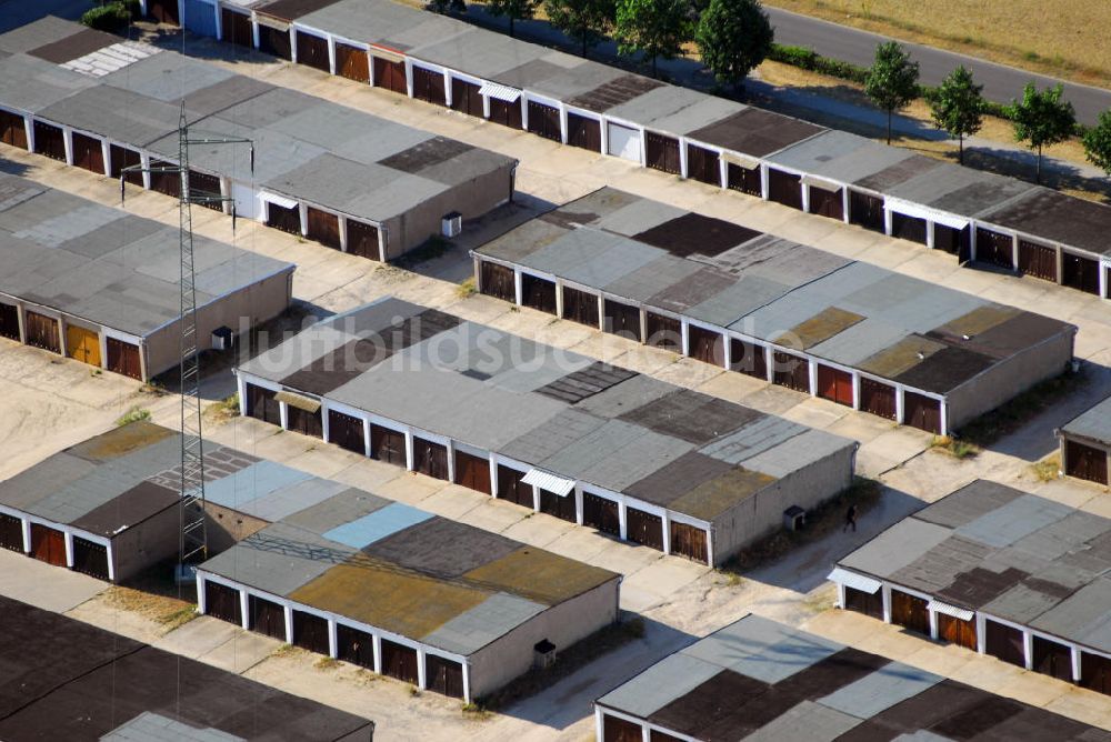 Luftaufnahme Jessen (Elster) - Blick auf einen Garagenkomplex / Garagen in Jessen (Elster)