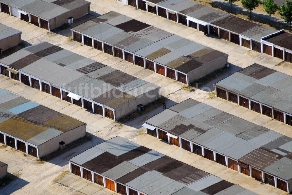 Jessen (Elster) von oben - Blick auf einen Garagenkomplex / Garagen in Jessen (Elster)