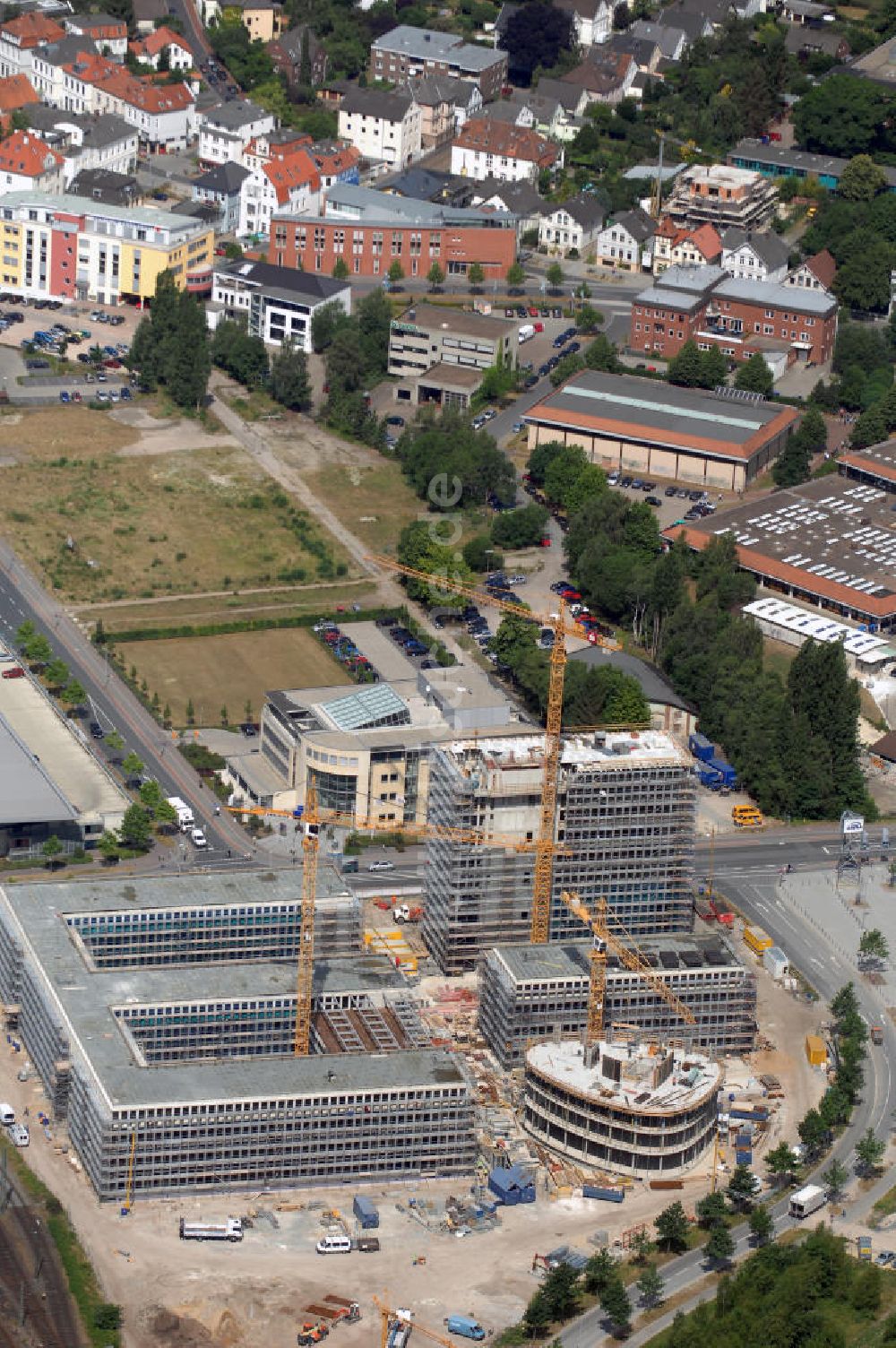 Luftaufnahme Oldenburg - Blick auf einen Neubau Ecke Straßburger/Maastrichter Straße in Oldenburg