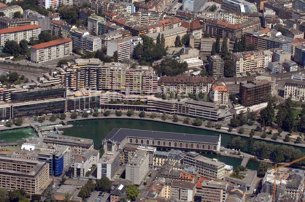 Luftaufnahme GENF - Blick auf einen Teil der Stadt Genf an der Rhône