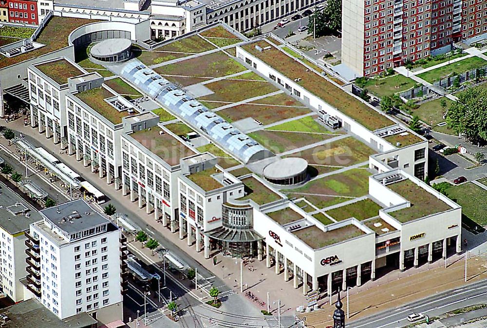 Gera / Thüringen aus der Vogelperspektive: Blick auf das Einkaufszentrum Gera Arcaden der mfi management für immobilien AG