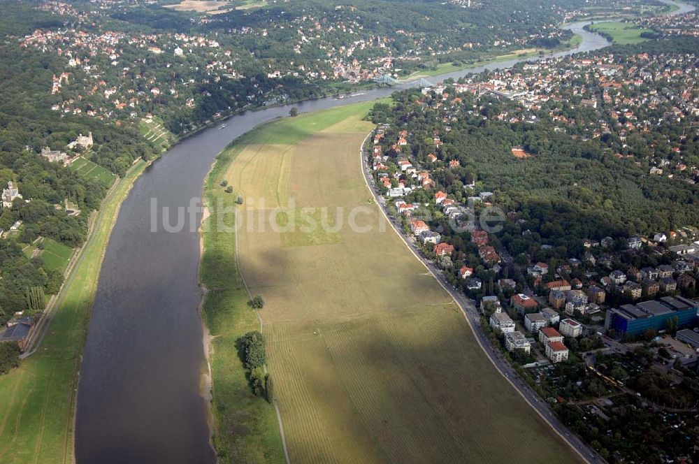 Luftbild Dresden - Blick auf die Elbe und das Blaue Wunder (Dresden)