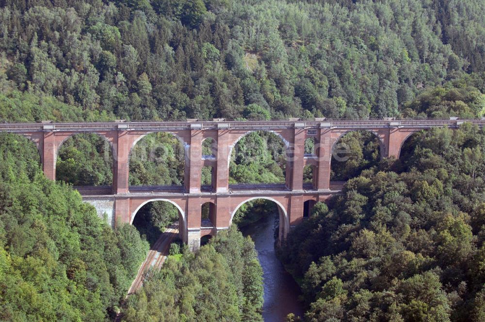 Luftbild Pöhl - Blick auf die Elstertalbrücke bei Jocketa