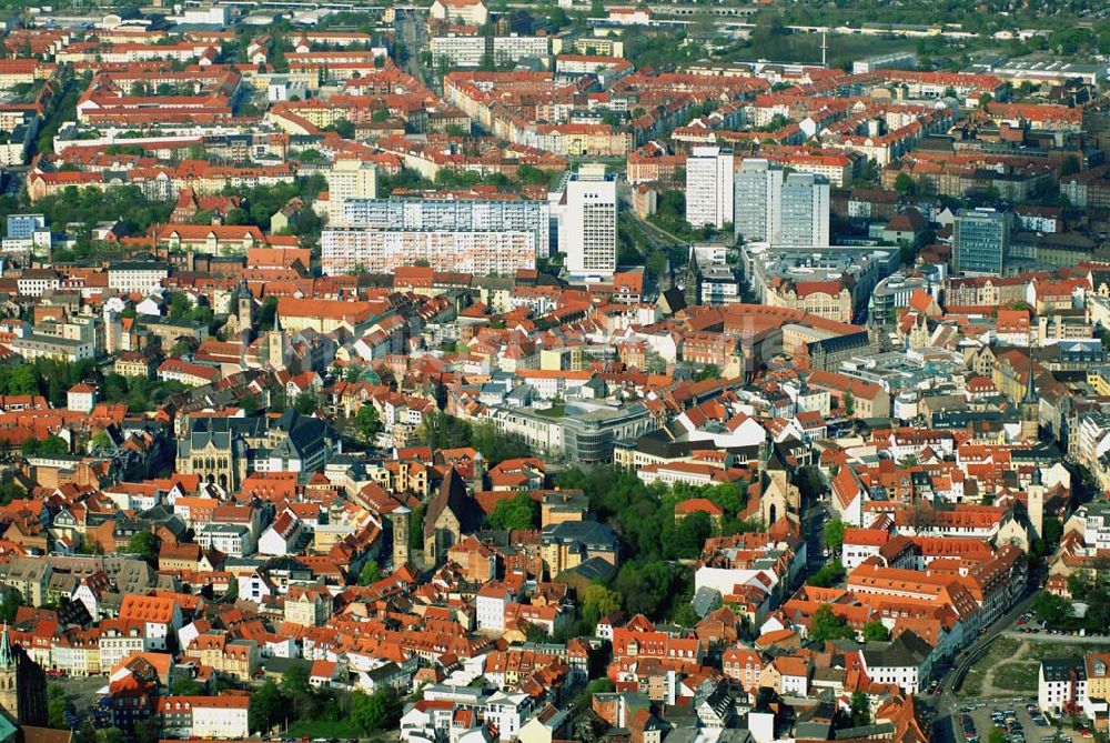 Erfurt von oben - Blick auf die Erfurter Innenstadt