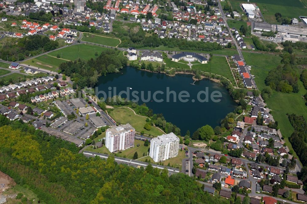 Ransbach-Baumbach aus der Vogelperspektive: Blick auf den Erlenhofsee in Ransbach-Baumbach im Bundesland Rheinland-Pfalz