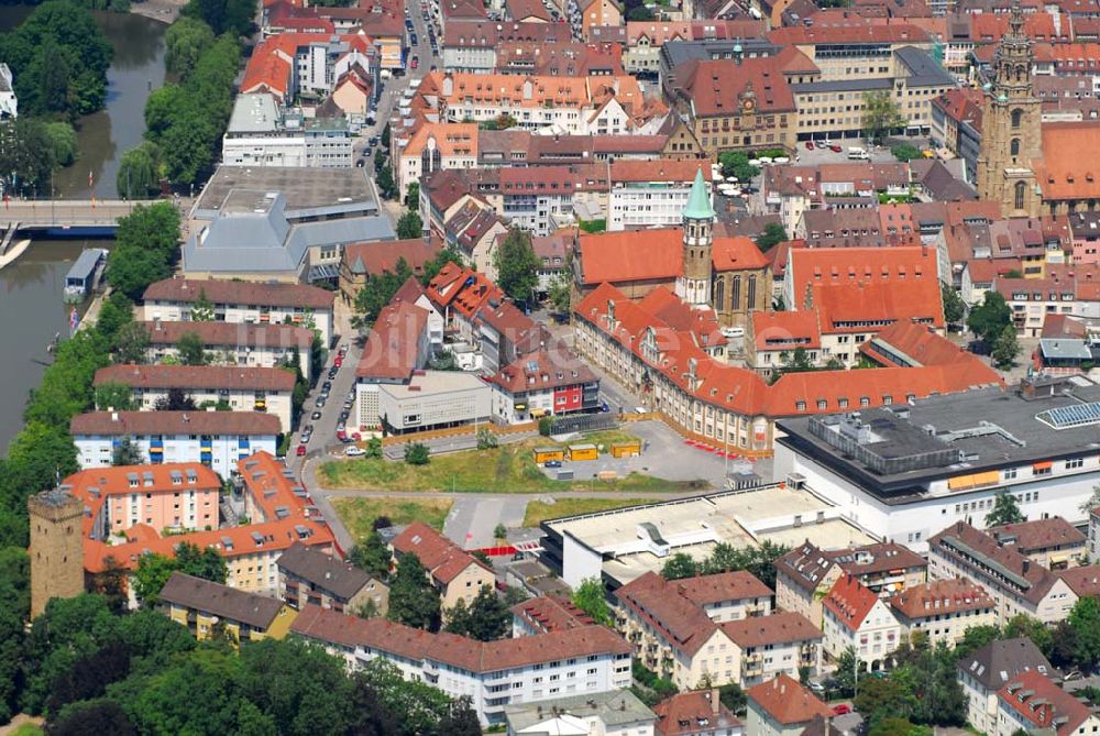 Heilbronn von oben - Blick auf die Erschließungsfläche für die neue Stadtgalerie Heilbronn