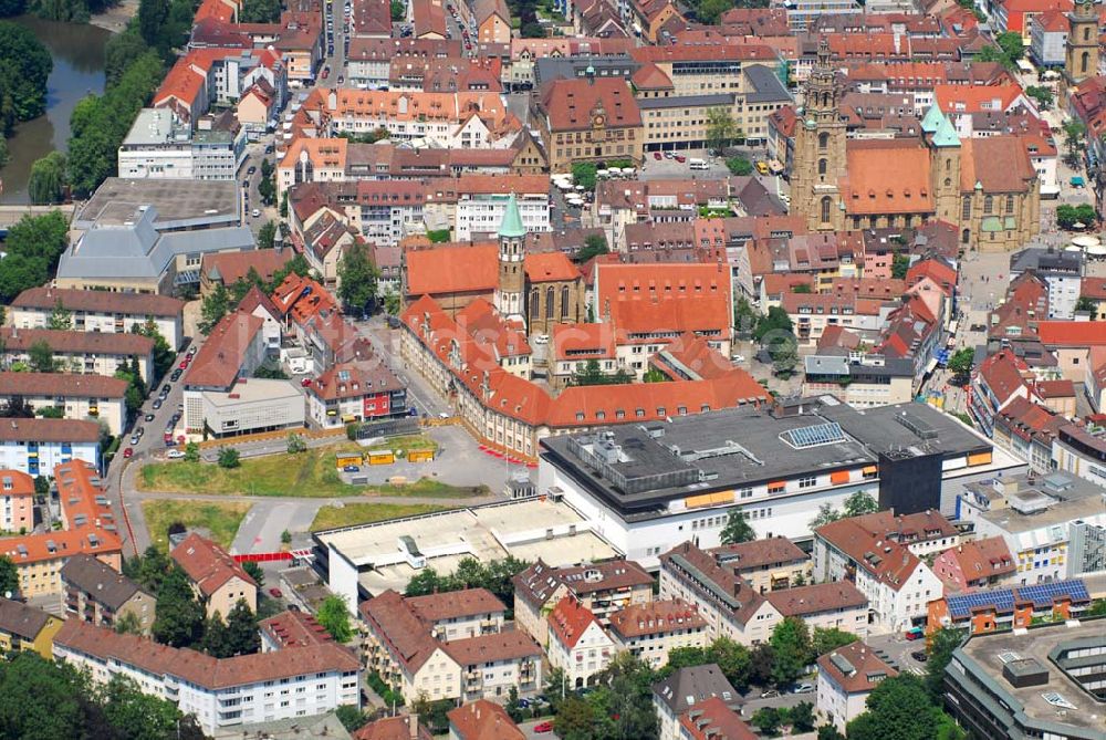 Heilbronn aus der Vogelperspektive: Blick auf die Erschließungsfläche für die neue Stadtgalerie Heilbronn