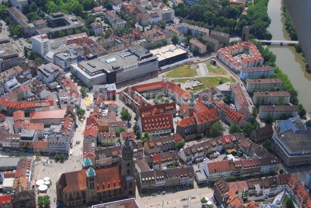 Heilbronn von oben - Blick auf die Erschließungsfläche für die neue Stadtgalerie Heilbronn