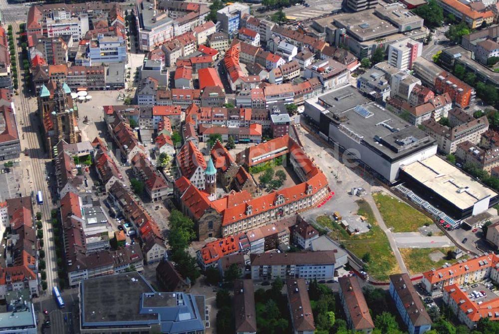 Heilbronn aus der Vogelperspektive: Blick auf die Erschließungsfläche für die neue Stadtgalerie Heilbronn