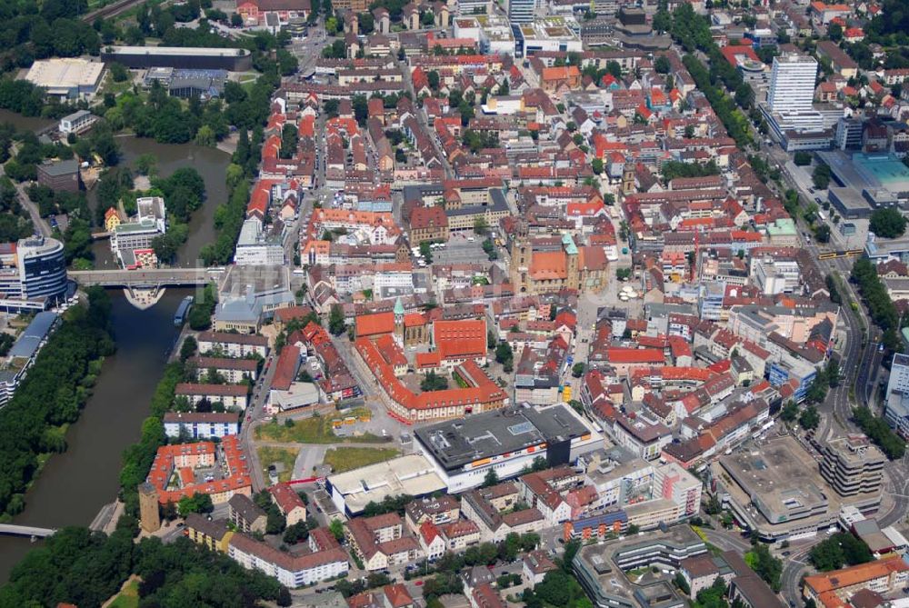 Heilbronn aus der Vogelperspektive: Blick auf die Erschließungsfläche für die neue Stadtgalerie Heilbronn