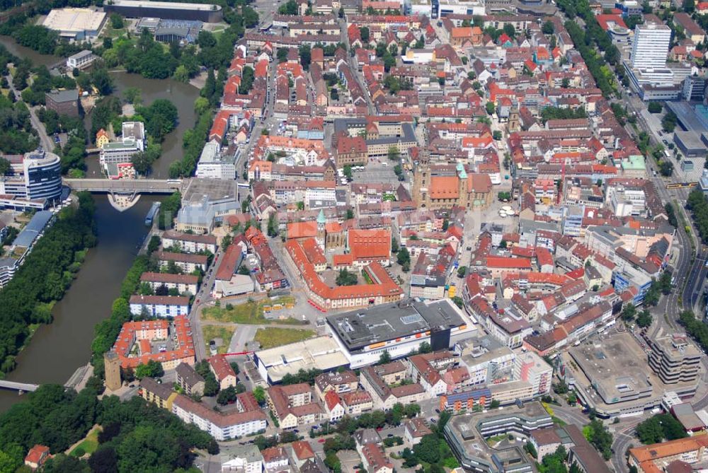 Luftbild Heilbronn - Blick auf die Erschließungsfläche für die neue Stadtgalerie Heilbronn