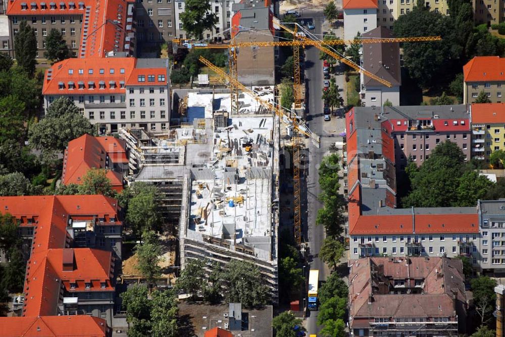 Luftaufnahme Berlin Lichtenberg - Blick auf den Erweiterungsbau am Krankenhaus Lichtenberg in der Fanningerstraße