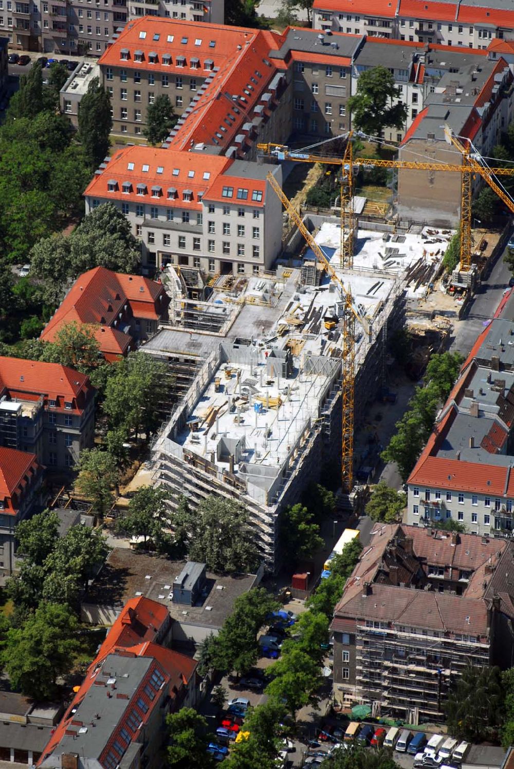 Berlin Lichtenberg aus der Vogelperspektive: Blick auf den Erweiterungsbau am Krankenhaus Lichtenberg in der Fanningerstraße