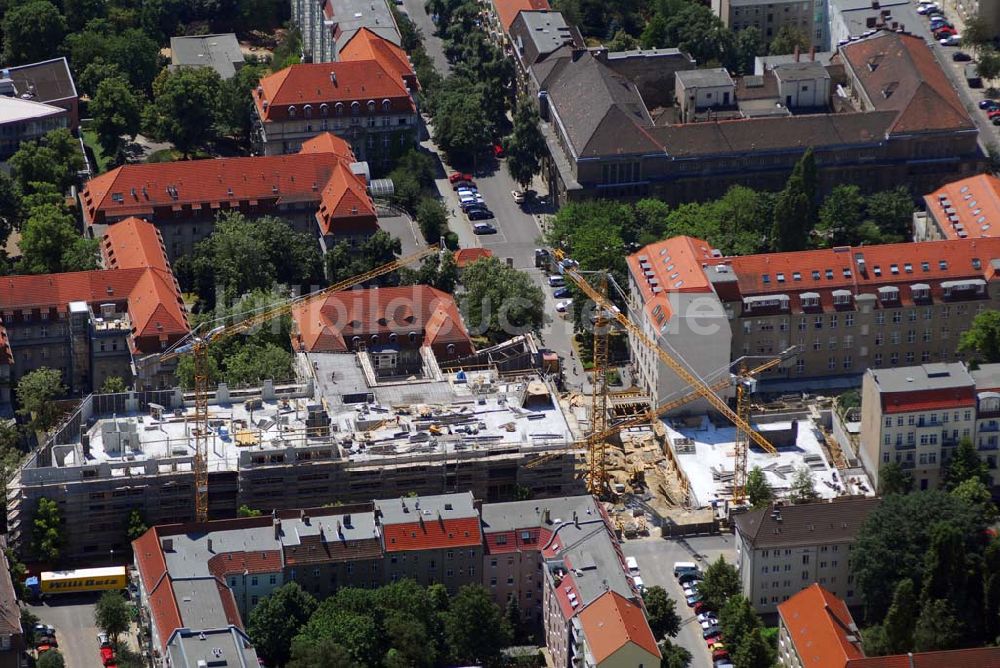 Luftaufnahme Berlin Lichtenberg - Blick auf den Erweiterungsbau am Krankenhaus Lichtenberg in der Fanningerstraße