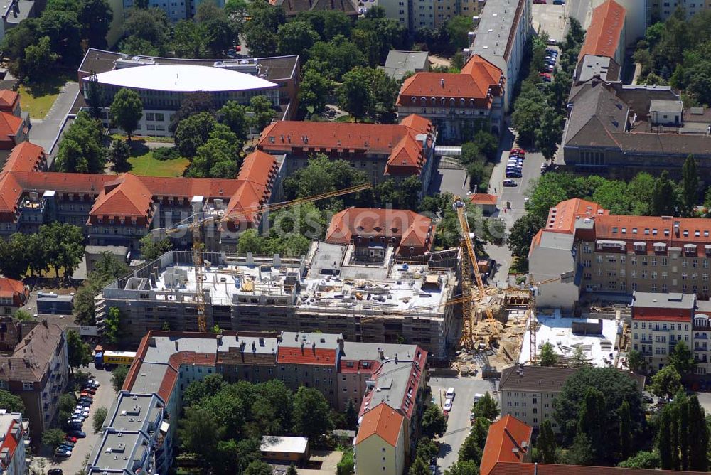 Berlin Lichtenberg von oben - Blick auf den Erweiterungsbau am Krankenhaus Lichtenberg in der Fanningerstraße