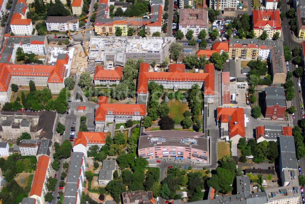 Berlin Lichtenberg von oben - Blick auf den Erweiterungsbau am Krankenhaus Lichtenberg in der Fanningerstraße