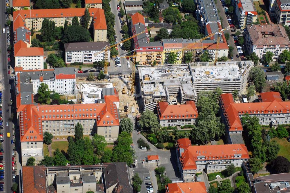 Luftaufnahme Berlin Lichtenberg - Blick auf den Erweiterungsbau am Krankenhaus Lichtenberg in der Fanningerstraße