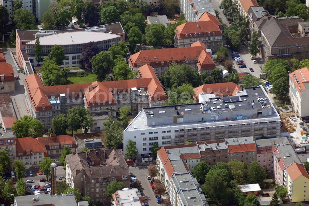 Luftaufnahme Berlin - Blick auf den Erweiterungsbau am Krankenhaus Lichtenberg in der Fanningerstraße