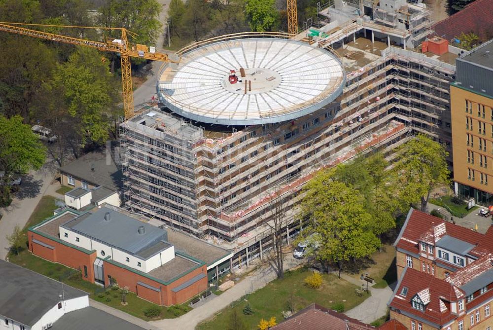 Luftbild Eberswalde - Blick auf die Erweiterungsbaustelle des Klinikum Barnim GmbH, Werner Forßmann Krankenhaus