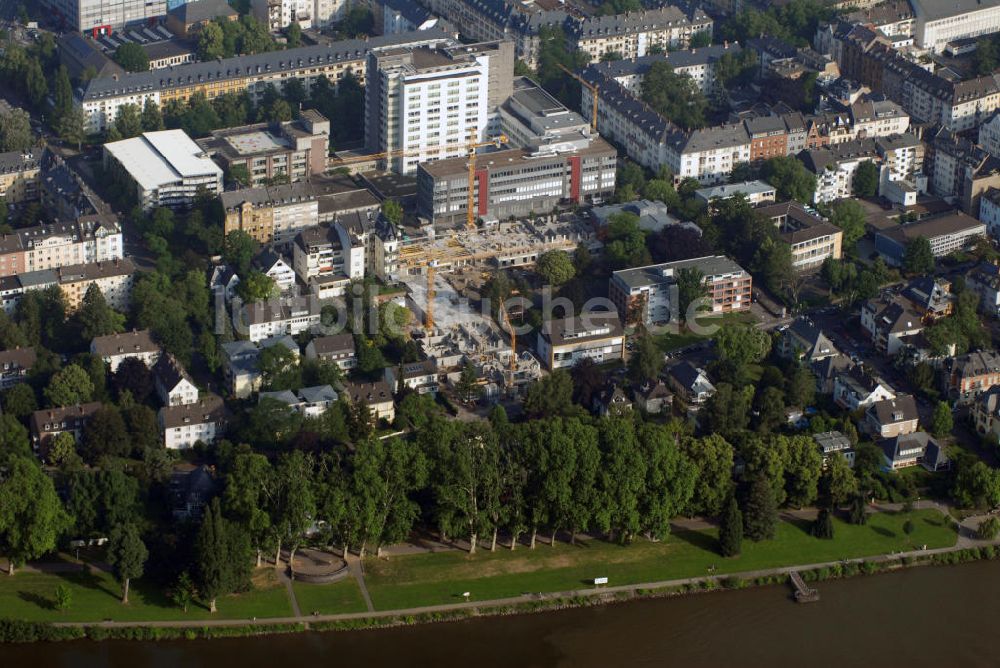 Luftaufnahme KOBLENZ - Blick auf die Erweiterungsbaustelle des Stiftungsklinikum Mittelrhein Gesundheitszentrum Evang. Stift Sankt Martin Koblenz