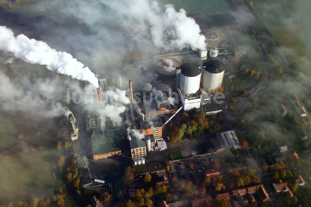 Schladen aus der Vogelperspektive: Blick auf die Fabrik von Nordzucker in Schladen bei Nebel