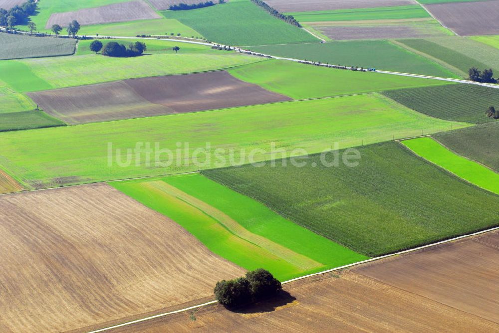 Großberghofen aus der Vogelperspektive: Blick auf Felder bei Großberghofen