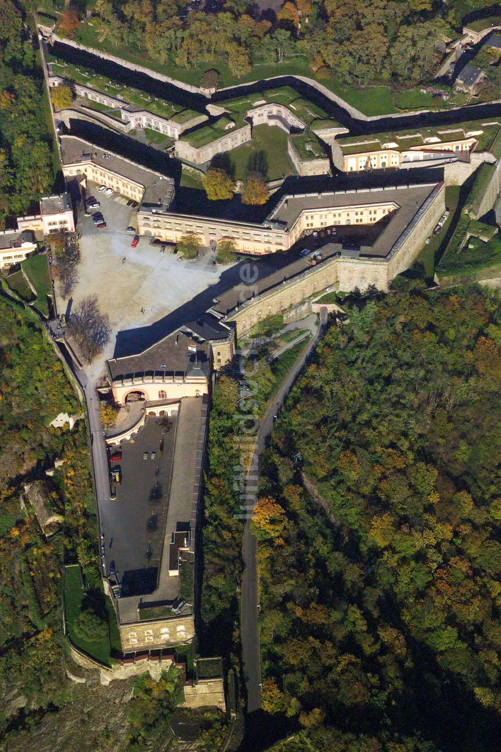 Koblenz von oben - Blick auf die Festung Ehrenbreitstein