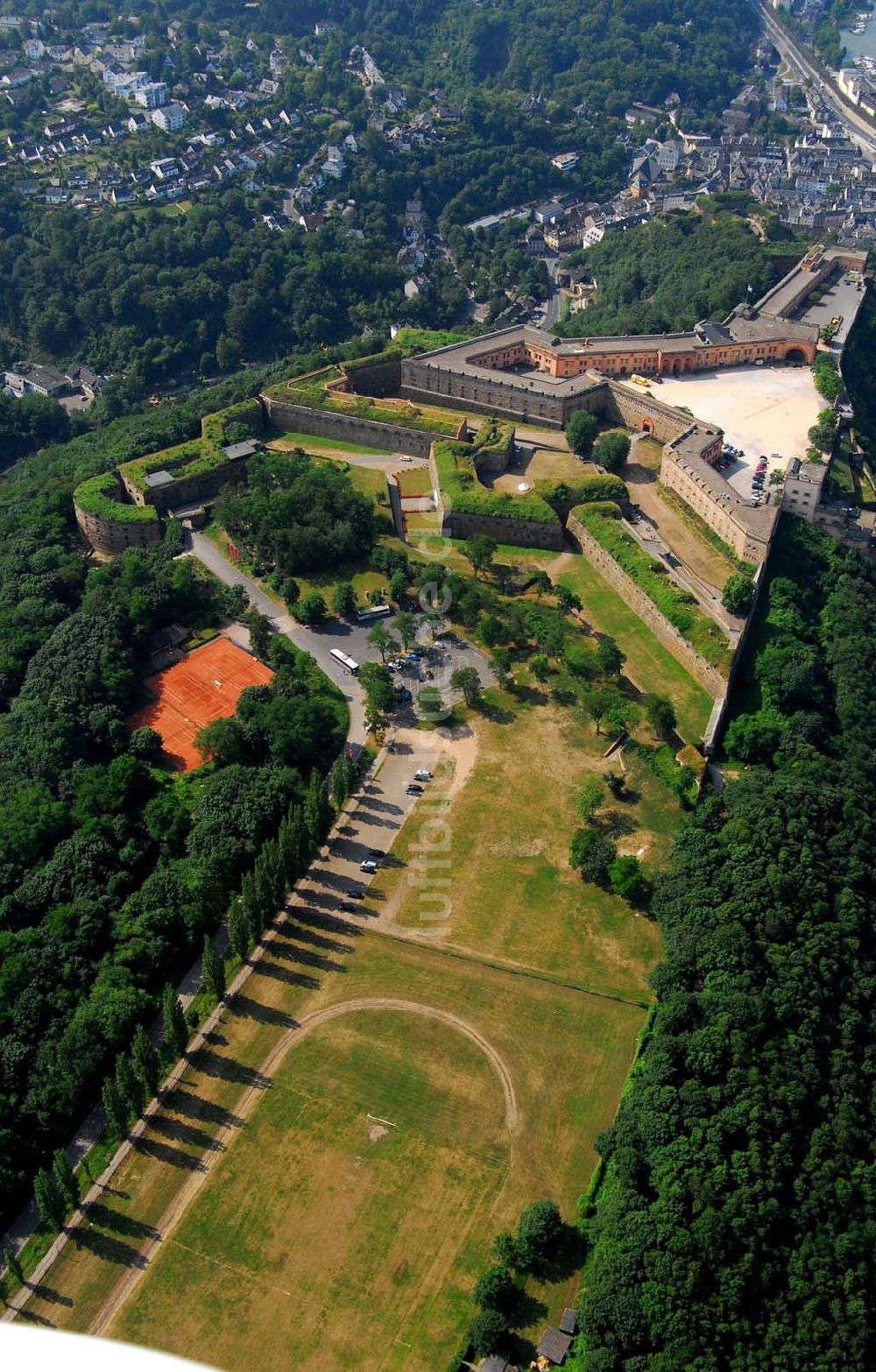 Koblenz aus der Vogelperspektive: Blick auf die Festung Ehrenbreitstein in Koblenz