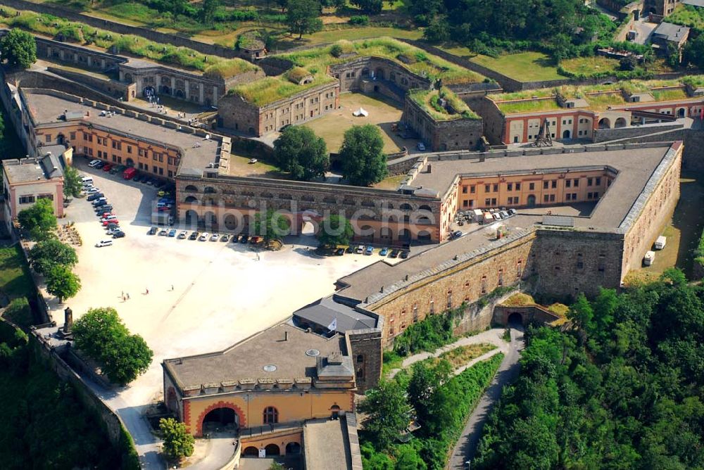 Luftaufnahme Koblenz - Blick auf die Festung Ehrenbreitstein in Koblenz