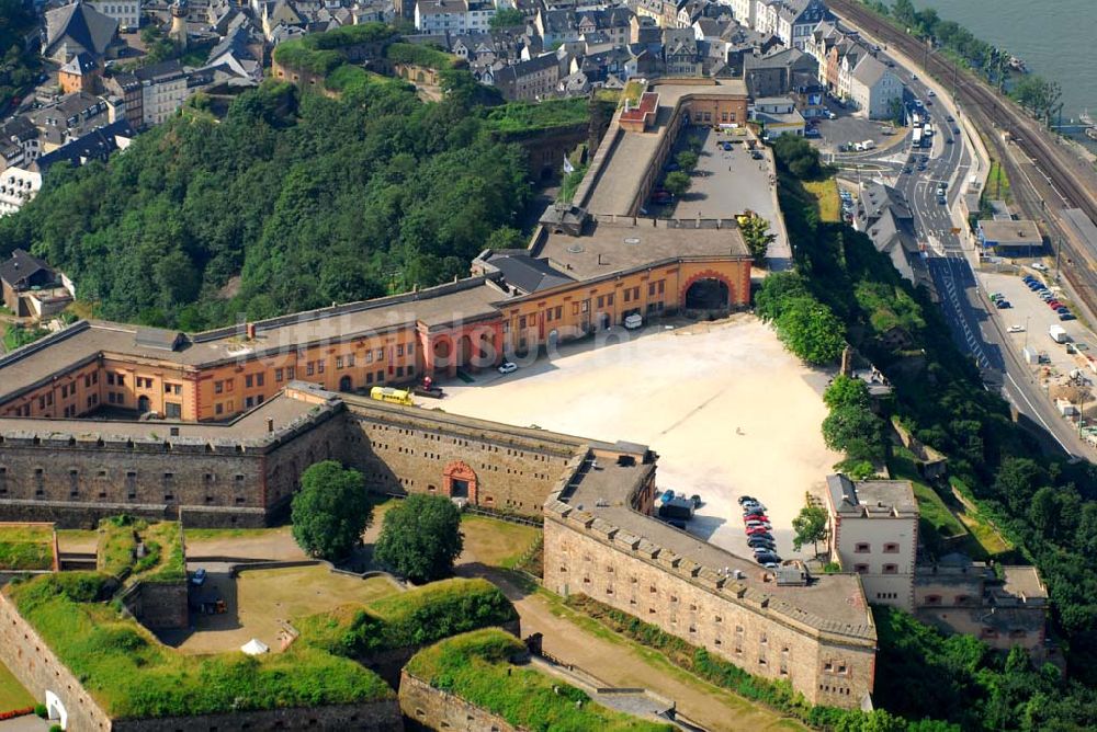 Koblenz von oben - Blick auf die Festung Ehrenbreitstein in Koblenz