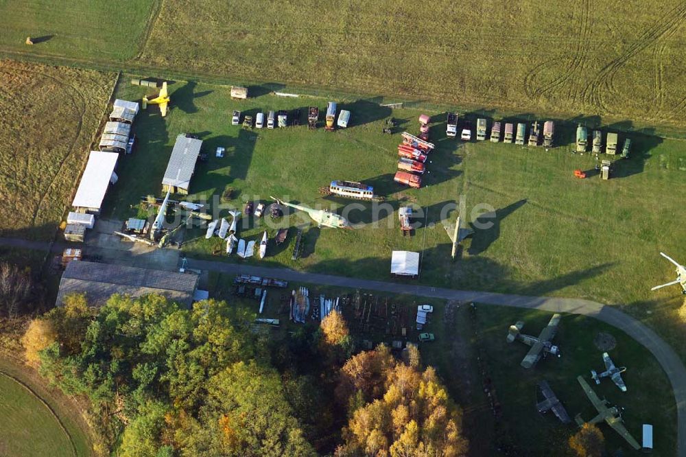 Luftaufnahme Cottbus - Blick auf das Flugplatzmuseum in Cottbus