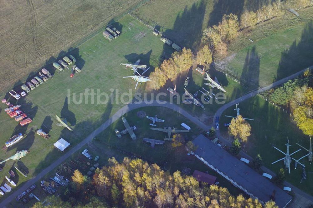 Luftaufnahme Cottbus - Blick auf das Flugplatzmuseum in Cottbus